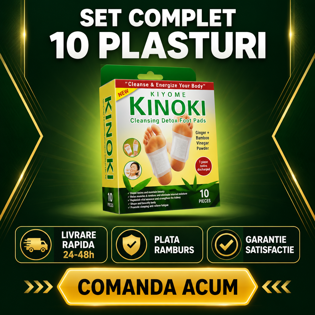 Plasturi Detox — Curatare Naturala a Organismului prin Talpi (10 buc)