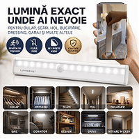 LUMISENZ™ – Lampă LED Inteligentă cu Senzor de Mișcare, Fără Fire