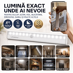 LUMISENZ™ – Lampă LED Inteligentă cu Senzor de Mișcare, Fără Fire