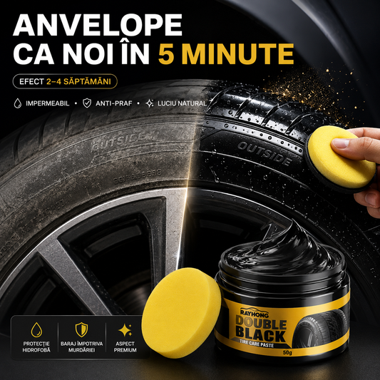 Pastă Întreținere Anvelope – Soluție pentru Luciu, Protecție UV și Negru Intens