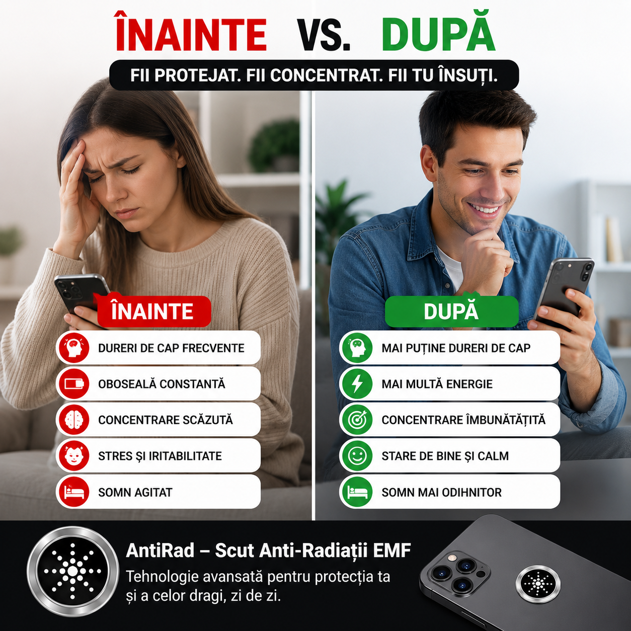 🛡️ Scut Anti-Radiații – Protecție Telefon, Tabletă, Laptop | Set 6 Bucăți