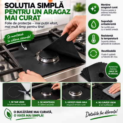Protecție pentru Aragaz – Folii Reutilizabile Anti-Murdărie