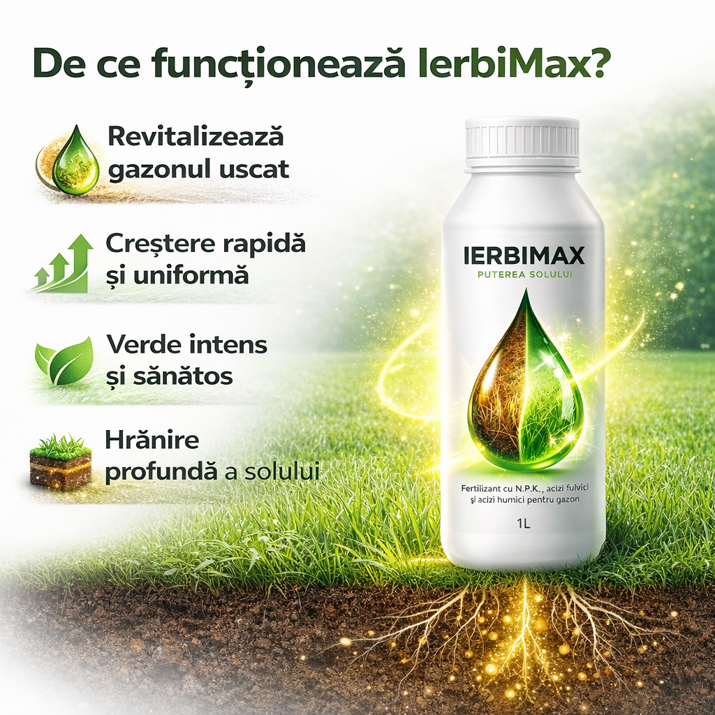 IerbiMax – Repară gazonul uscat și îl face verde în 7 zile