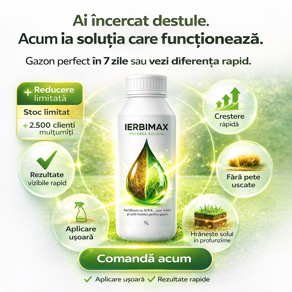 IerbiMax – Repară gazonul uscat și îl face verde în 7 zile