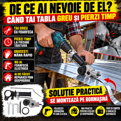 Adaptor pentru Bormașină – Tăietor de Tablă pentru Atelier și Gospodărie