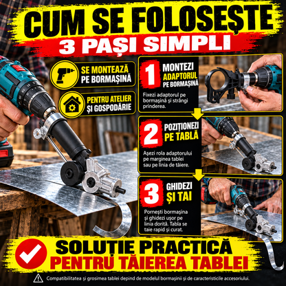 Adaptor pentru Bormașină – Tăietor de Tablă pentru Atelier și Gospodărie