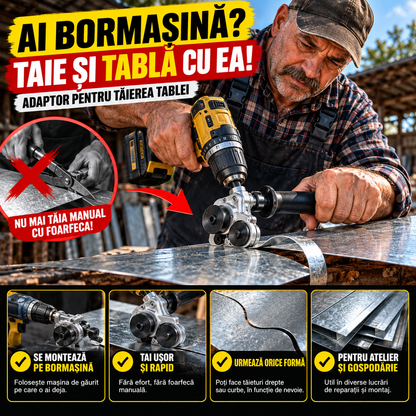 Adaptor pentru Bormașină – Tăietor de Tablă pentru Atelier și Gospodărie