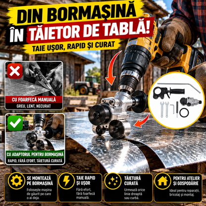 Adaptor pentru Bormașină – Tăietor de Tablă pentru Atelier și Gospodărie