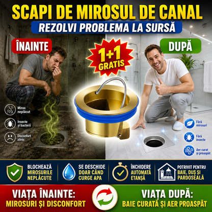 Supapă Anti-Miros pentru Scurgeri, cu Închidere Automată