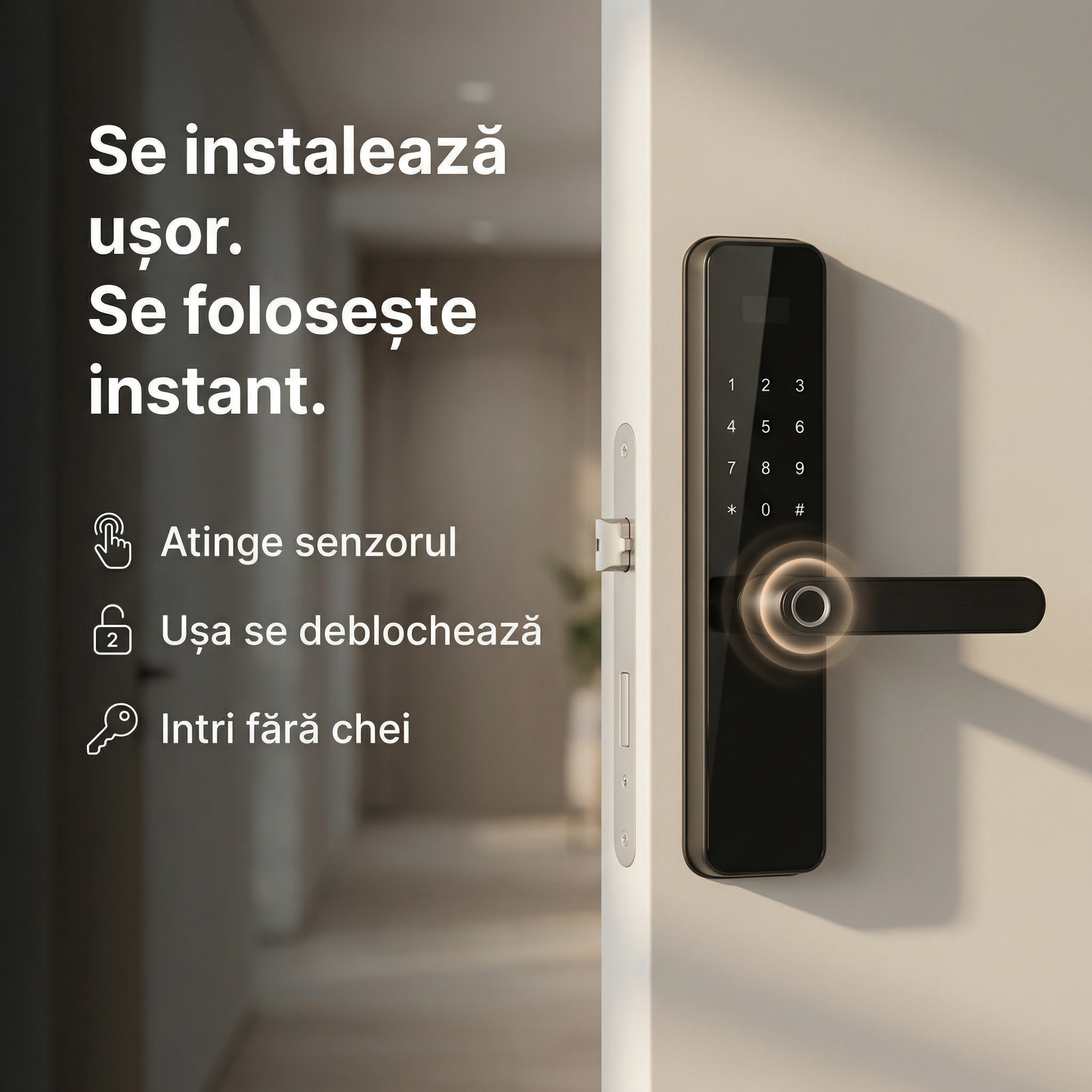 Yală Inteligentă – Amprentă, PIN și Card | Ofertă Limitată