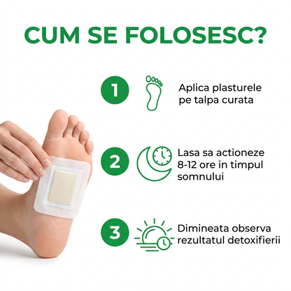 Plasturi Detox — Curatare Naturala a Organismului prin Talpi (10 buc)