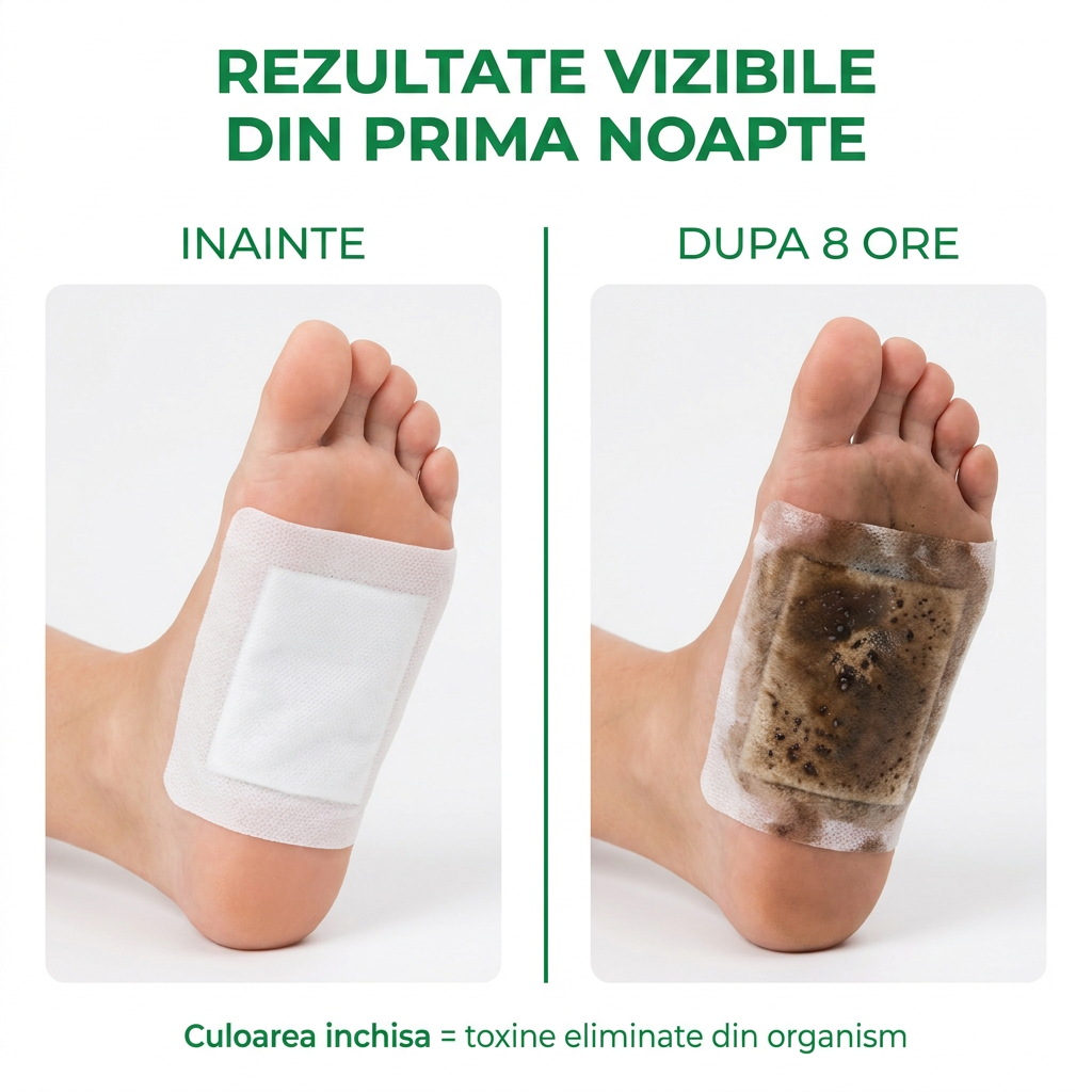 Plasturi Detox — Curatare Naturala a Organismului prin Talpi (10 buc)