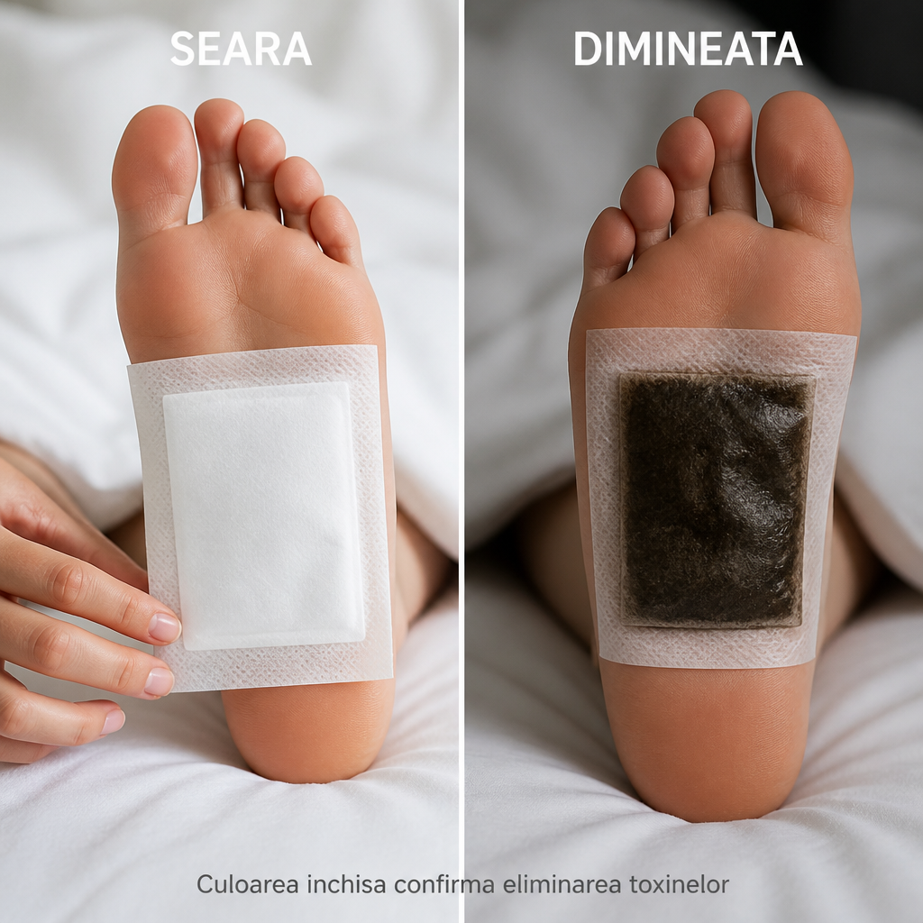 Plasturi Detox — Curatare Naturala a Organismului prin Talpi (10 buc)