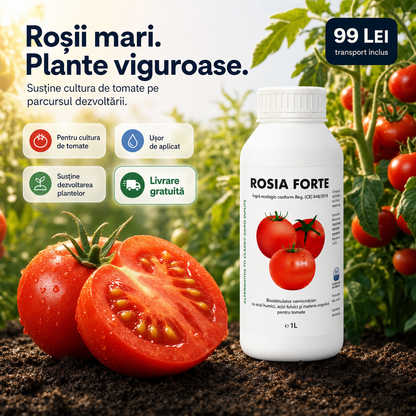 1+1 ROSIA FORTE – Biostimulator concentrat pentru roșii mari și recoltă bogată