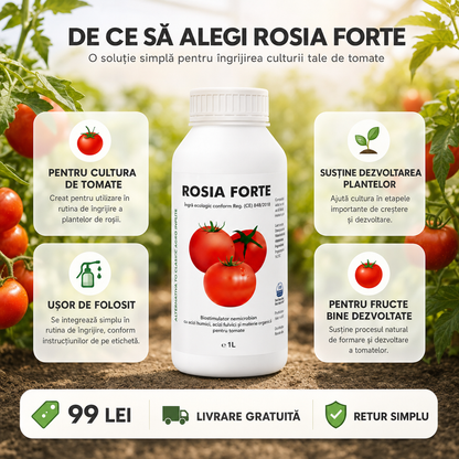 1+1 ROSIA FORTE – Biostimulator concentrat pentru roșii mari și recoltă bogată