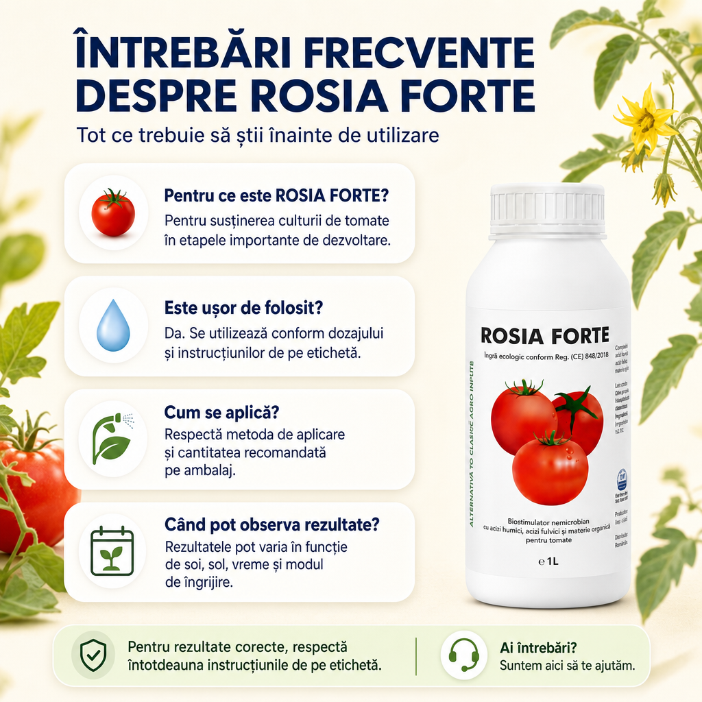 1+1 ROSIA FORTE – Biostimulator concentrat pentru roșii mari și recoltă bogată