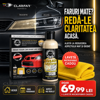CLARFAR™ – Soluție pentru Renovarea Farurilor Auto + Lavetă Microfibră Cadou