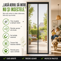 AerLiber™ – Plasă Magnetică Anti-Insecte pentru Ușă, cu Închidere Automată