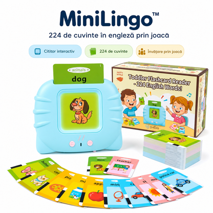 MiniLingo™ – Cititor Interactiv cu 224 de Cuvinte în Engleză și Carduri Educative