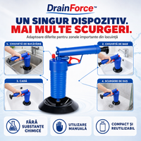 DrainForce™ – Dispozitiv cu Presiune pentru Desfundarea Rapidă a Scurgerilor