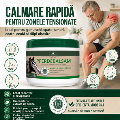 Balsam Herbamedicus pentru Genunchi, Spate, Umeri și Zone Solicitate – 250 ml