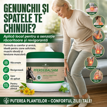 Balsam Herbamedicus pentru Genunchi, Spate, Umeri și Zone Solicitate – 250 ml