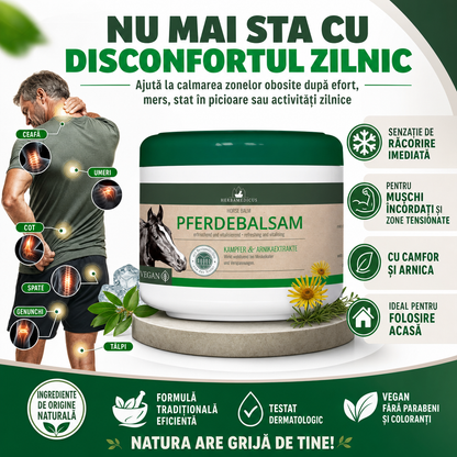Balsam Herbamedicus pentru Genunchi, Spate, Umeri și Zone Solicitate – 250 ml