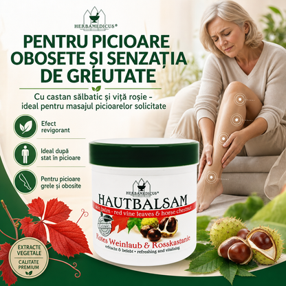 Balsam Herbamedicus cu Castan Sălbatic și Viță Roșie – Pentru Picioare Obosite, 250 ml