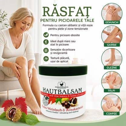 Balsam Herbamedicus cu Castan Sălbatic și Viță Roșie – Pentru Picioare Obosite, 250 ml