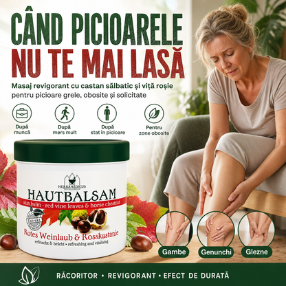 Balsam Herbamedicus cu Castan Sălbatic și Viță Roșie – Pentru Picioare Obosite, 250 ml