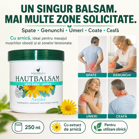 Balsam Herbamedicus cu Arnica – Pentru Spate, Genunchi, Umeri și Mușchi Obosiți, 250 ml