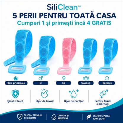 SiliClean™ – Perie Flexibilă din Silicon pentru Spate și Corp, 1+4 GRATIS