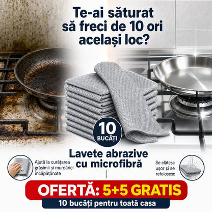CleanPro™ Lavete Abrazive pentru Curățenie – 10 Bucăți, 5+5 GRATIS