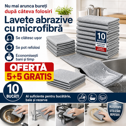 CleanPro™ Lavete Abrazive pentru Curățenie – 10 Bucăți, 5+5 GRATIS