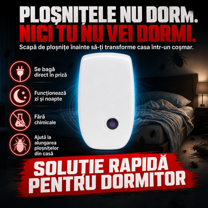 BedGuard™ – Dispozitiv Ultrasonic Anti-Ploșnițe pentru Dormitor și Locuință