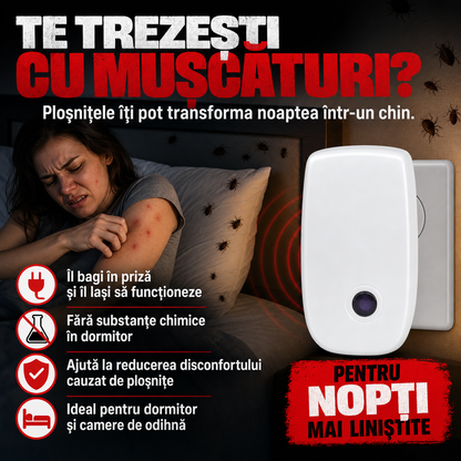 BedGuard™ – Dispozitiv Ultrasonic Anti-Ploșnițe pentru Dormitor și Locuință