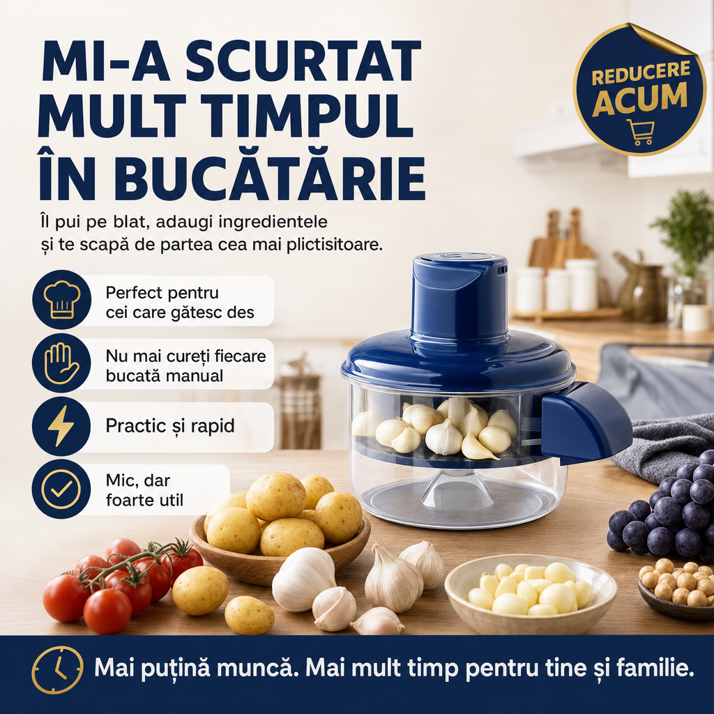 PeelPro™ – Aparat Automat de Decojit pentru Usturoi, Fructe și Legume Mici