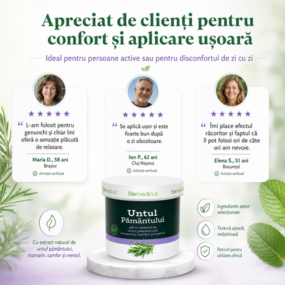Untul Pământului Gel Forte™ – Gel pentru Masaj, Articulații și Mușchi, cu Rozmarin, Camfor și Mentol, 250 ml