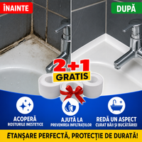 Bandă Autoadezivă de Etanșare pentru Cadă, Chiuvetă și Plită – Rezistentă la Apă, 3 Role (2+1 GRATIS)