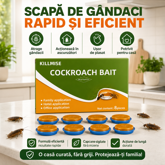 Capcane Anti-Gândaci cu Momeală – Set 8 Bucăți pentru Bucătărie, Baie și Casă