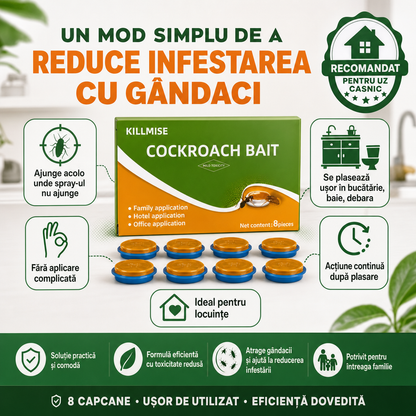Capcane Anti-Gândaci cu Momeală – Set 8 Bucăți pentru Bucătărie, Baie și Casă
