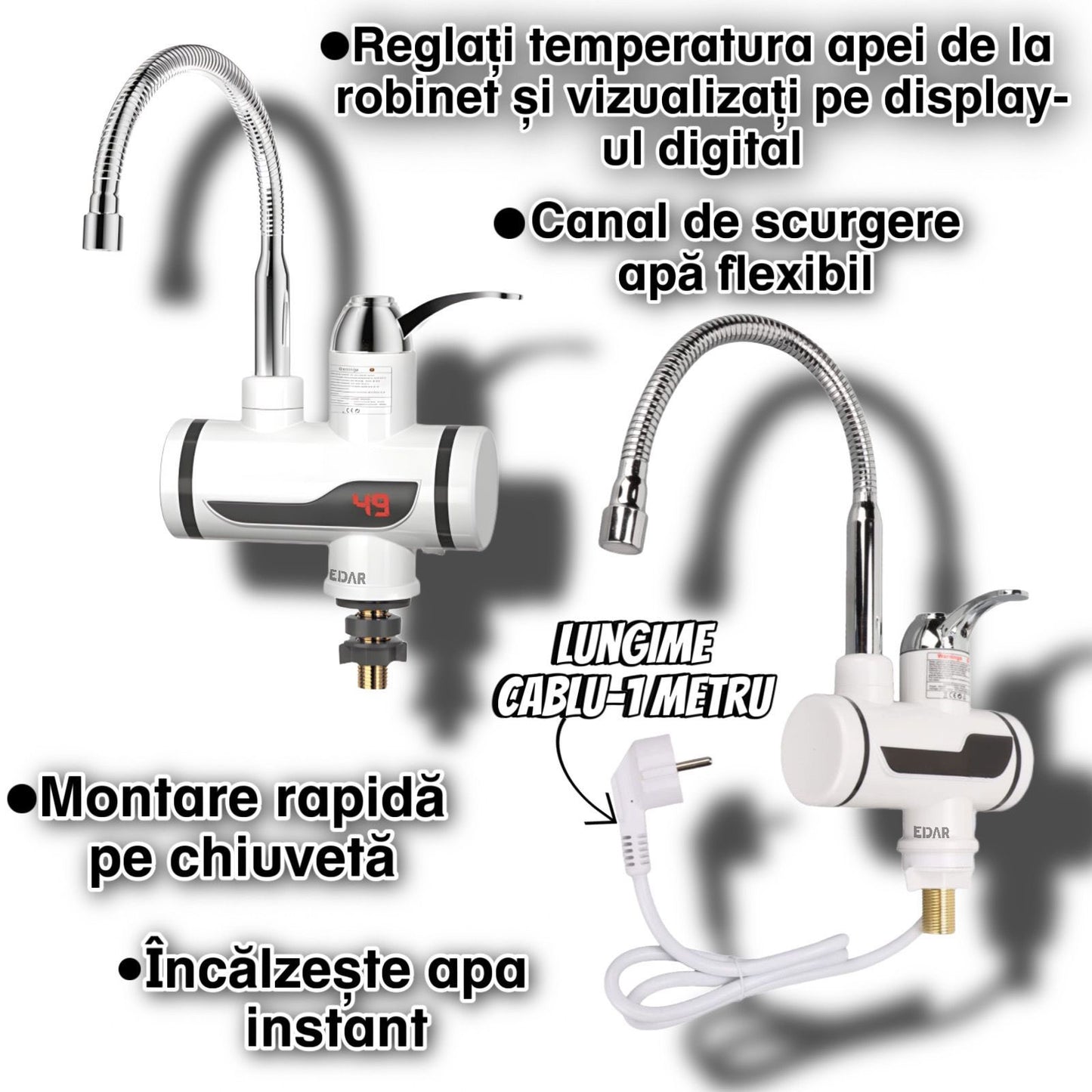 Robinet Electric Inteligent – Apă Caldă Imediat, Economie la Facturi